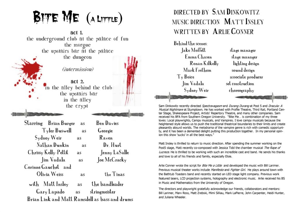 Playbill Bite Me a Little